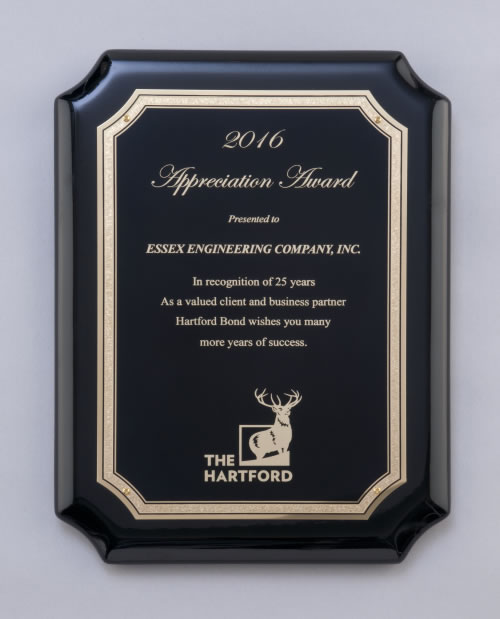 Black/Gold Notched Black Plaque