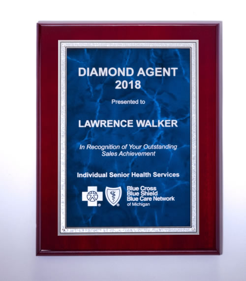 Blue Marble Rosewood Plaque