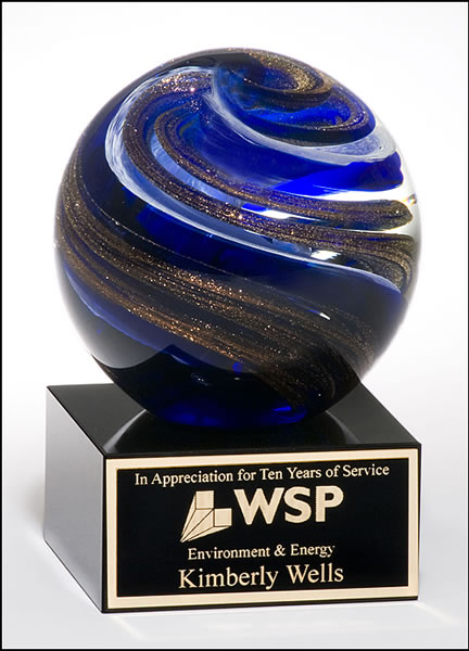 Blue Swirl Art Glass