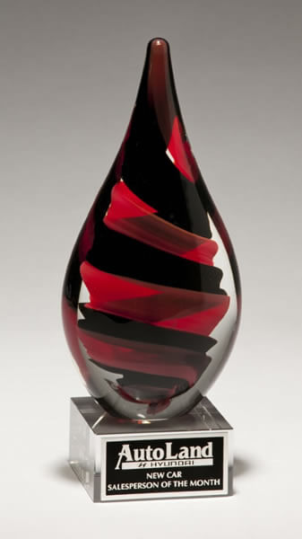 Black/Red Helix Art Glass