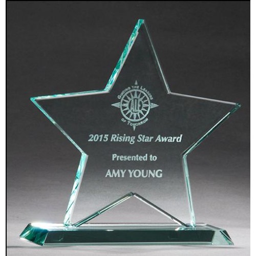Jade Glass Star on Base