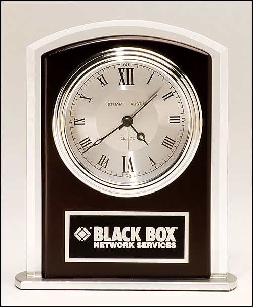 Wood Accent Glass Clock