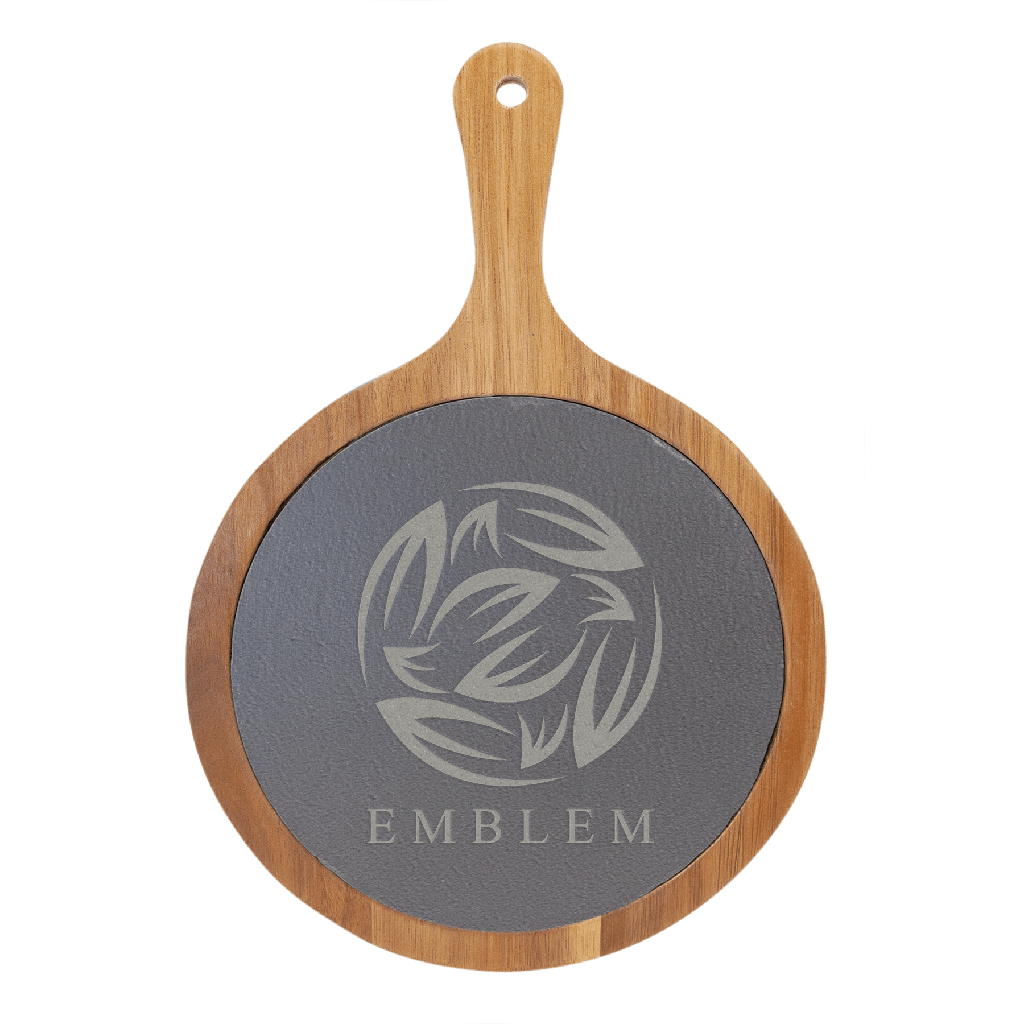 Acacia Wood/Slate Round Board