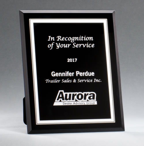 Black/Silver Glass Plaque