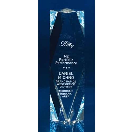 Faceted Optic Crystal Tower