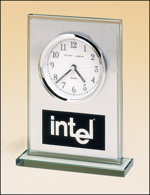 Glass/Silver Clock
