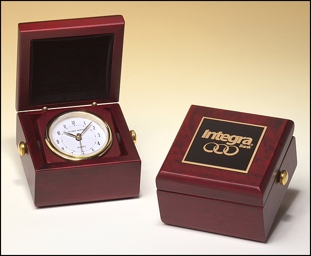 Mahogany Finished Box Clock