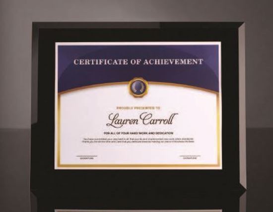 Black Glass Certificate Frame - F527