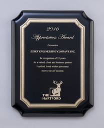 Black/Gold Notched Black Plaque