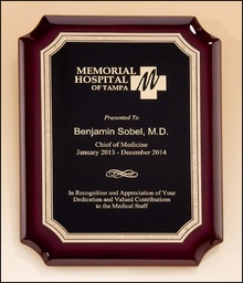 Black/Gold Notched Rosewood Plaque