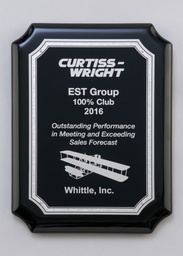 Black/Silver Notched Black Plaque