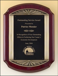 [P4137] Rosewood plaque w/Sunburst frame