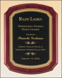 Black/Gold Rounded Rosewood Plaque