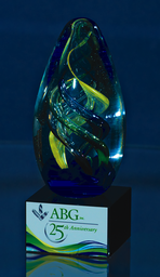 [AG-65] Green Swirl Glass Egg