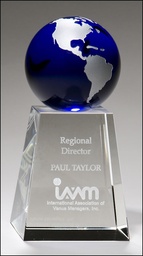 [K9124] Blue Globe Crystal Award
