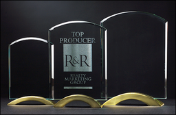 Arched Glass on Gold Base