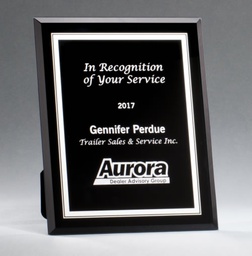 Black/Silver Glass Plaque