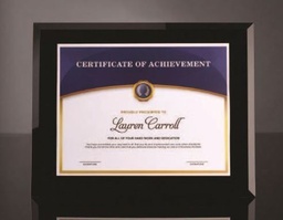 Black Glass Certificate Frame - F527
